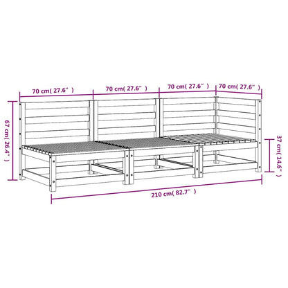 vidaXL Canapé de jardin 3 places en pin imprégné