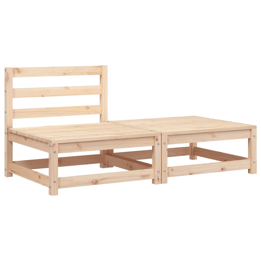 vidaXL Canapé de jardin sans accoudoirs avec pouf Bois de pin massif