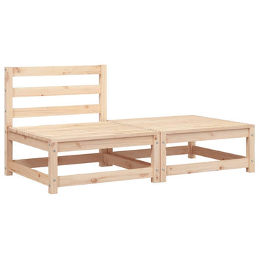 vidaXL Canapé de jardin sans accoudoirs avec pouf Bois de pin massif