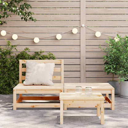 vidaXL Canapé de jardin sans accoudoirs avec pouf Bois de pin massif
