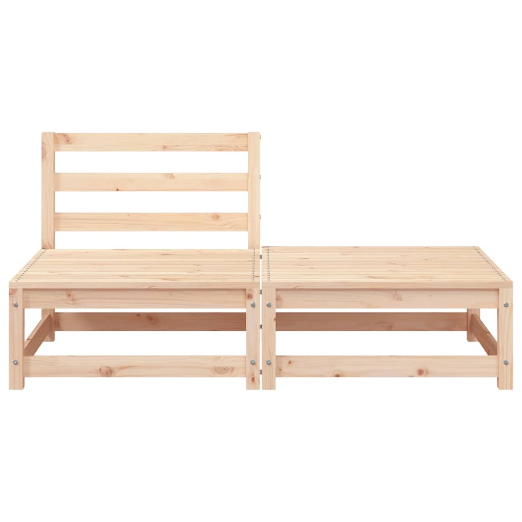 vidaXL Canapé de jardin sans accoudoirs avec pouf Bois de pin massif