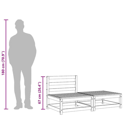 vidaXL Canapé de jardin sans accoudoirs avec pouf Bois de pin massif