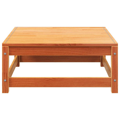 vidaXL Canapé de jardin sans accoudoirs avec pouf marron ciré Bois de pin