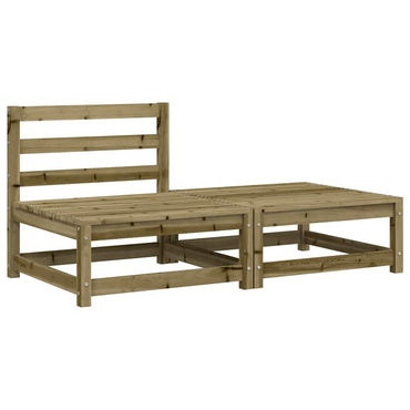 vidaXL Canapé de jardin sans accoudoirs avec pouf Bois de pin imprégné