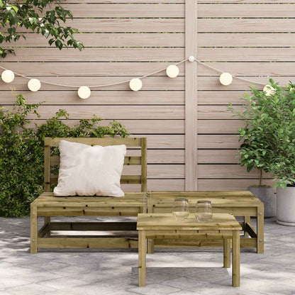 vidaXL Canapé de jardin sans accoudoirs avec pouf Bois de pin imprégné