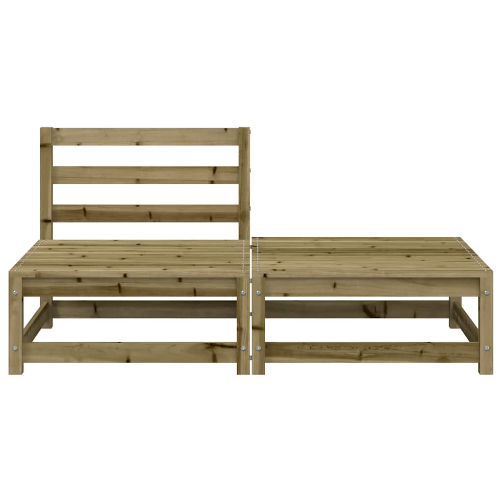 vidaXL Canapé de jardin sans accoudoirs avec pouf Bois de pin imprégné