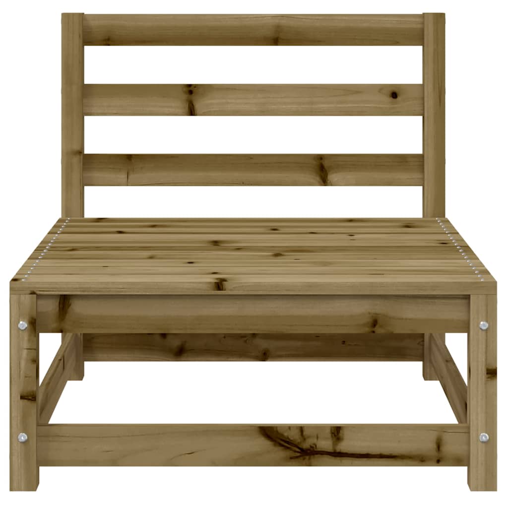 vidaXL Canapé de jardin sans accoudoirs avec pouf Bois de pin imprégné