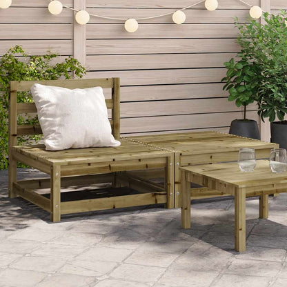 vidaXL Canapé de jardin sans accoudoirs avec pouf Bois de pin imprégné