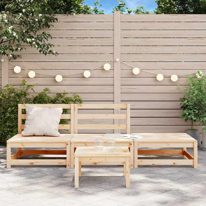 vidaXL Gartensofa ohne Armlehnen mit Fußhocker Massivholz Kiefer