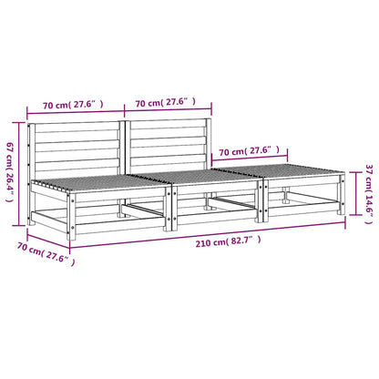 vidaXL Gartensofa ohne Armlehnen mit Fußhocker Massivholz Kiefer