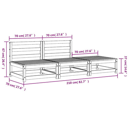 vidaXL Canapé de jardin sans accoudoirs avec pouf Bois de douglas massif