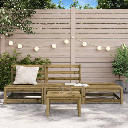 vidaXL Canapé de jardin sans accoudoirs avec pouf Bois de pin imprégné
