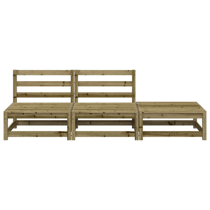 vidaXL Canapé de jardin sans accoudoirs avec pouf Bois de pin imprégné