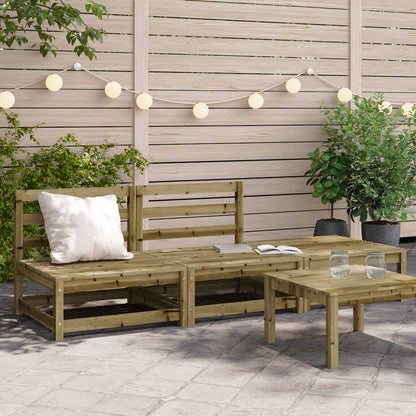 vidaXL Canapé de jardin sans accoudoirs avec pouf Bois de pin imprégné