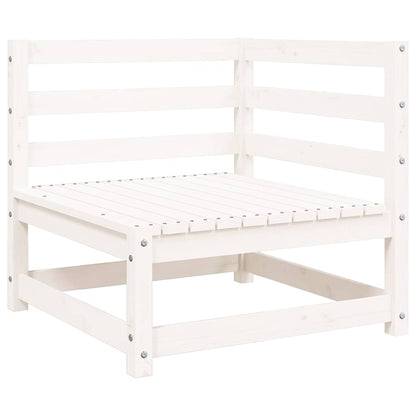 vidaXL Gartensofa mit Hocker 2-Sitzer Weiß Massivholz Kiefer
