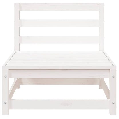 vidaXL Gartensofa mit Hocker 2-Sitzer Weiß Massivholz Kiefer