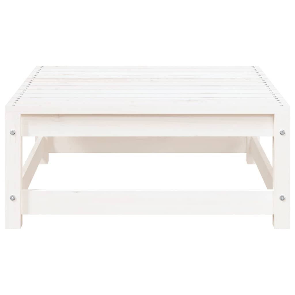 vidaXL Gartensofa mit Hocker 2-Sitzer Weiß Massivholz Kiefer