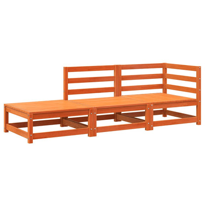 vidaXL Canapé de jardin 2 places avec repose-pieds bois de pin massif marron ciré