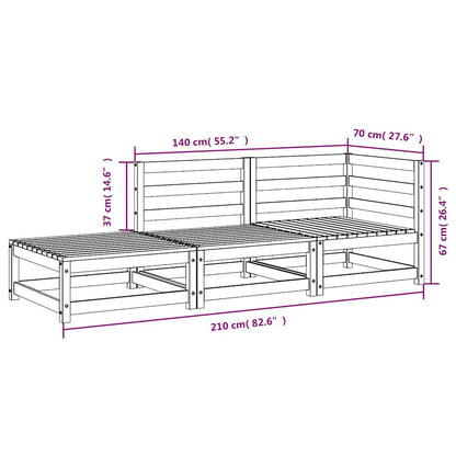 vidaXL Canapé de jardin 2 places avec repose-pieds bois de pin massif marron ciré