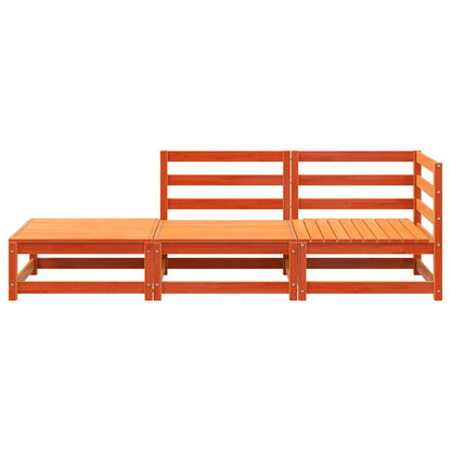 vidaXL Canapé de jardin 2 places avec repose-pieds bois de pin massif marron ciré