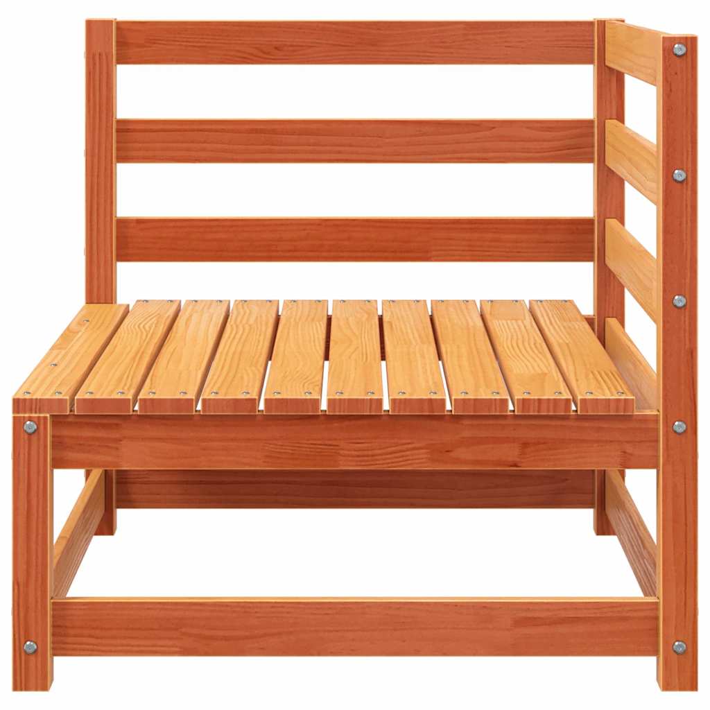vidaXL Canapé de jardin 2 places avec repose-pieds bois de pin massif marron ciré