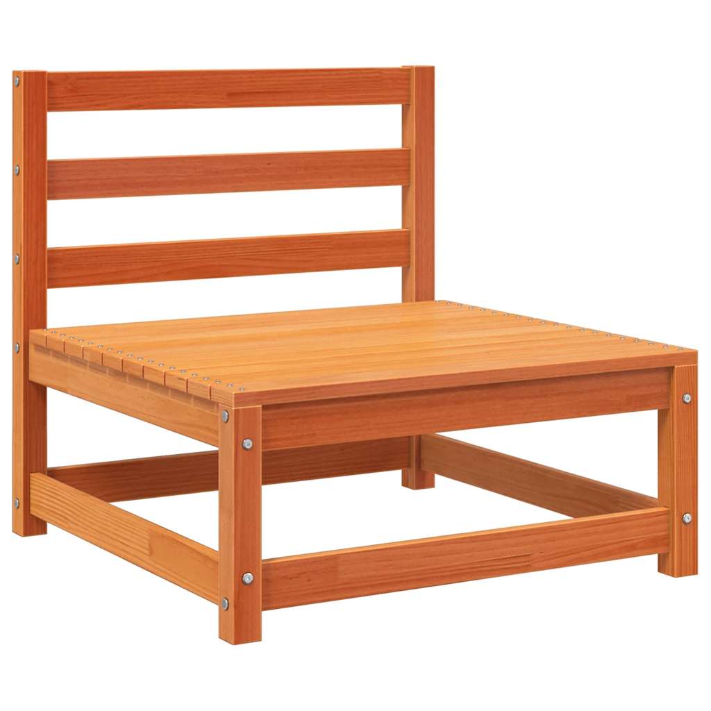 vidaXL Canapé de jardin 2 places avec repose-pieds bois de pin massif marron ciré