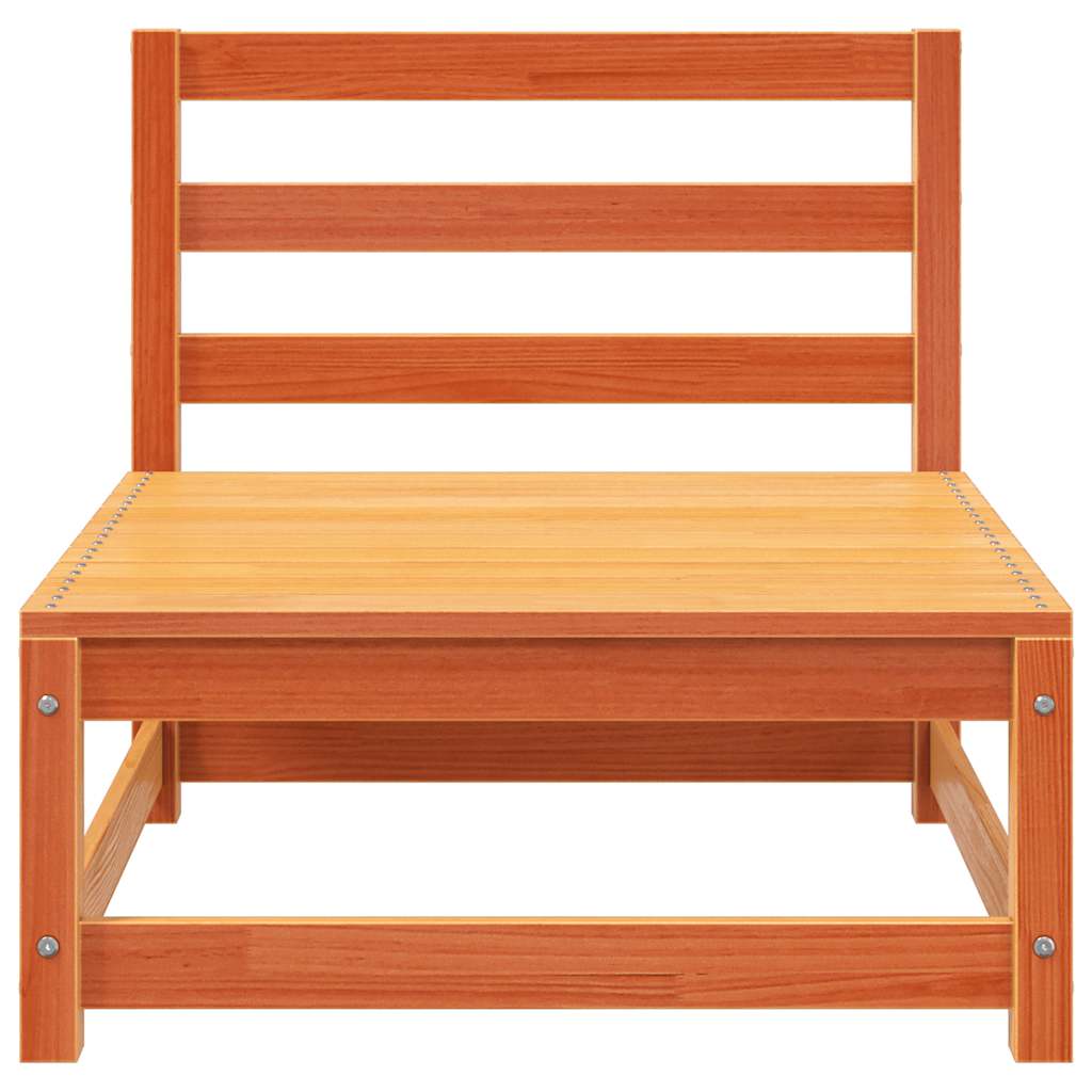 vidaXL Canapé de jardin 2 places avec repose-pieds bois de pin massif marron ciré