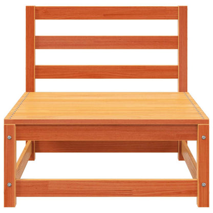 vidaXL Canapé de jardin 2 places avec repose-pieds bois de pin massif marron ciré