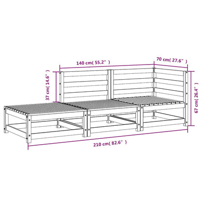 vidaXL Canapé de jardin 2 places avec repose-pieds Bois de douglas massif