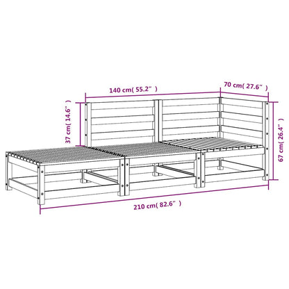 vidaXL Canapé de jardin 2 places avec repose-pieds Bois de pin imprégné