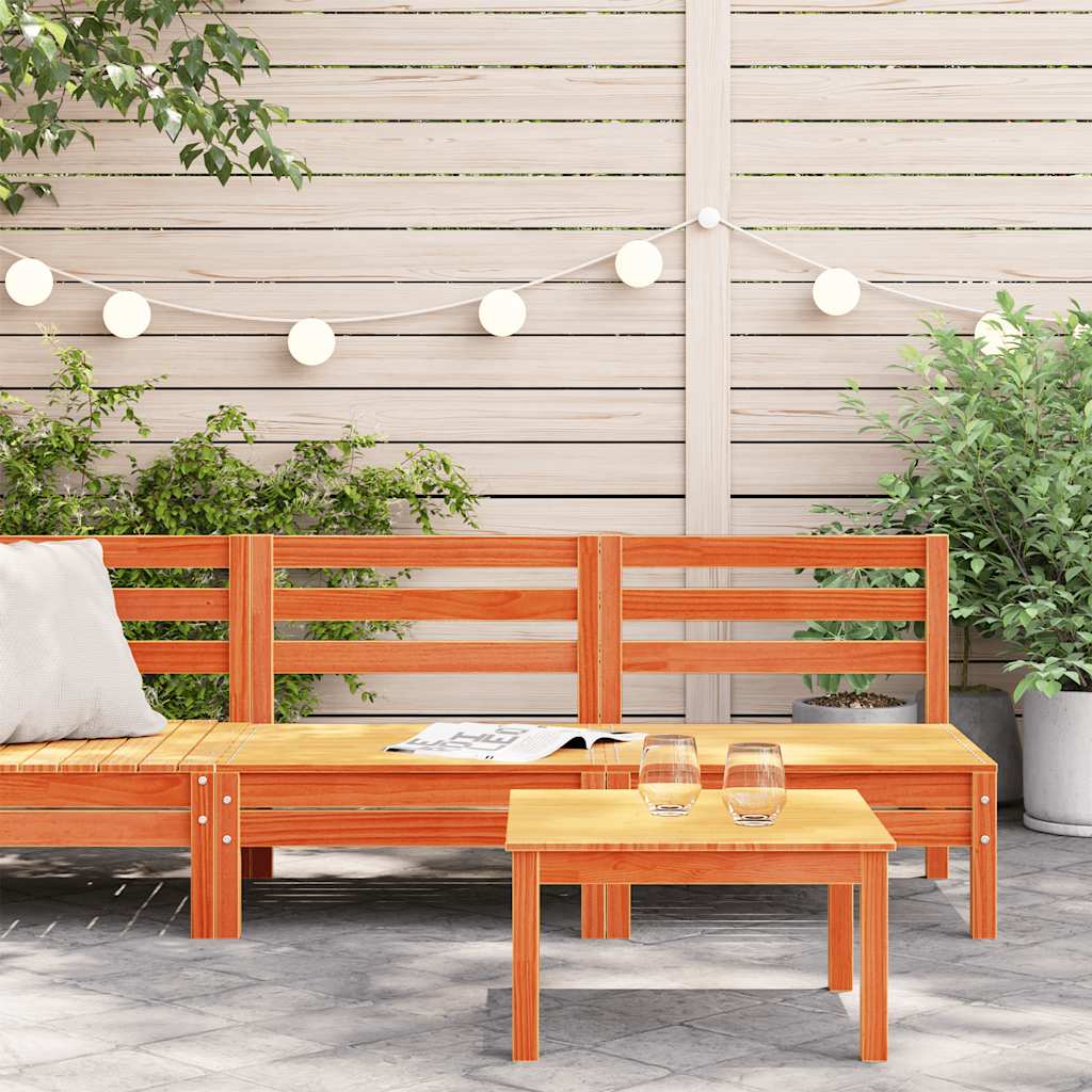 Canapés de jardin sans accoudoirs vidaXL 2 pcs Marron miel Bois de pin massif