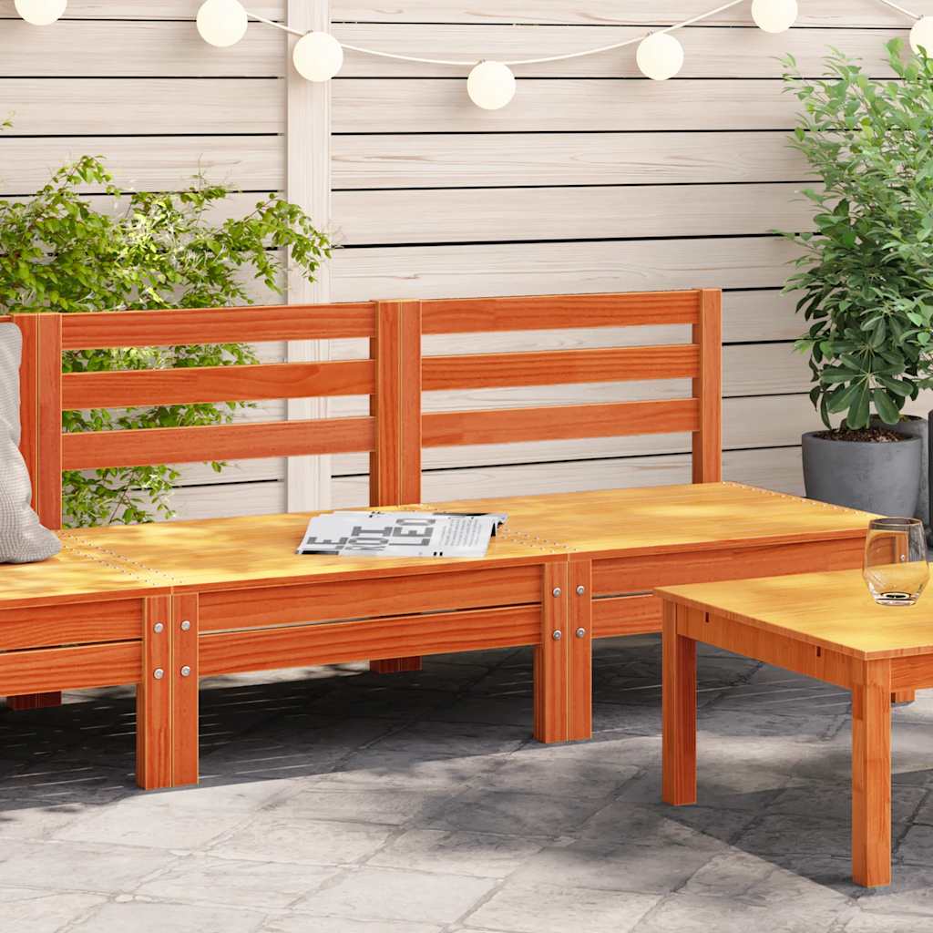 Canapés de jardin sans accoudoirs vidaXL 2 pcs Marron miel Bois de pin massif