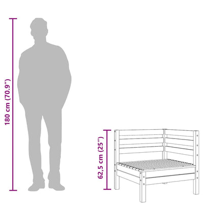 vidaXL Gartensofa 2-Sitzer mit Hocker Massivholz Kiefer