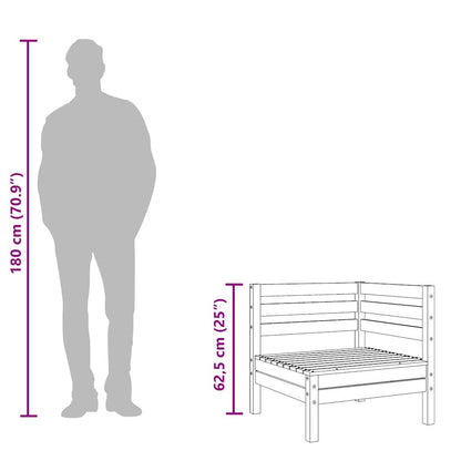 Gartensofa 3-Sitzer Weiß Massivholz Kiefer