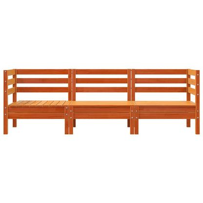 vidaXL Gartensofa 3-Sitzer Wachsbraun Massivholz Kiefer