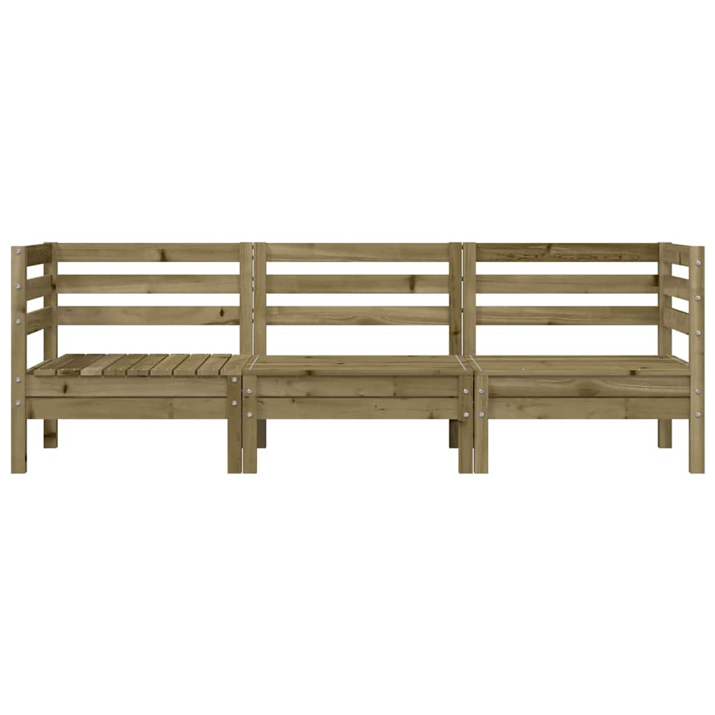 vidaXL Gartensofa 3-Sitzer Kiefernholz Imprägniert