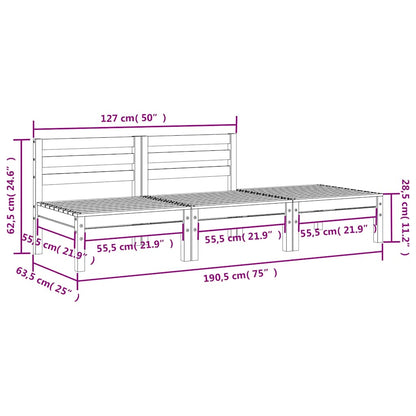 vidaXL Gartensofa 3-Sitzer Massivholz Kiefer