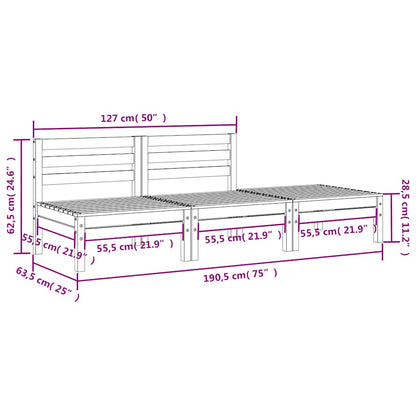 vidaXL Gartensofa 3-Sitzer Wachsbraun Massivholz Kiefer