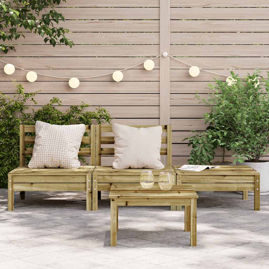 vidaXL Gartensofa 3-Sitzer Kiefernholz Imprägniert