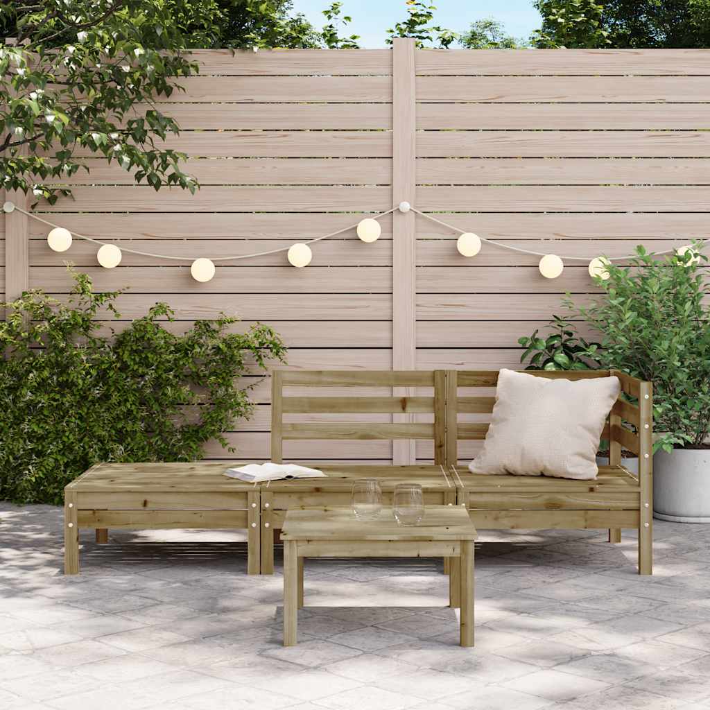 vidaXL Gartensofa 3-Sitzer Kiefernholz Imprägniert