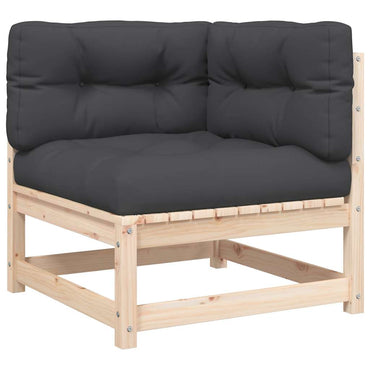 vidaXL Canapé d'angle de jardin avec coussins Bois de pin massif