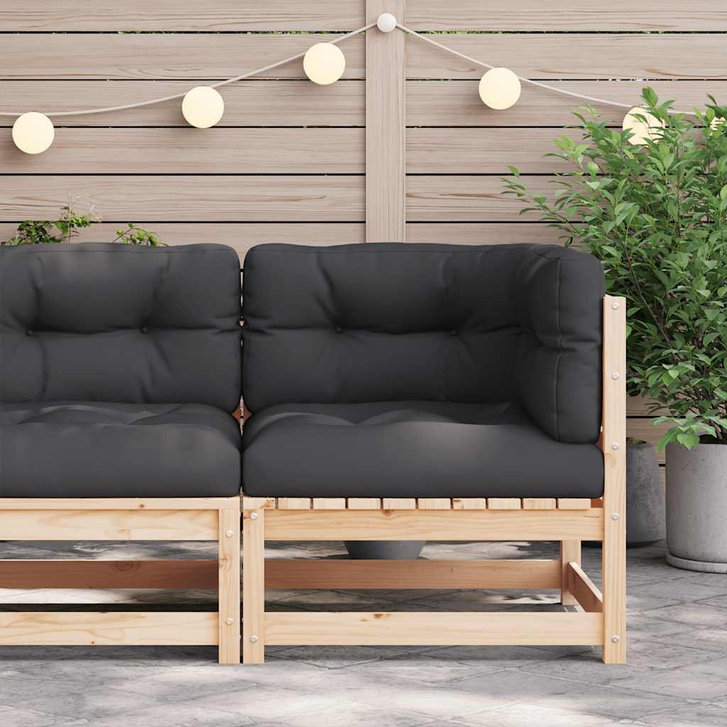 vidaXL Canapé d'angle de jardin avec coussins Bois de pin massif