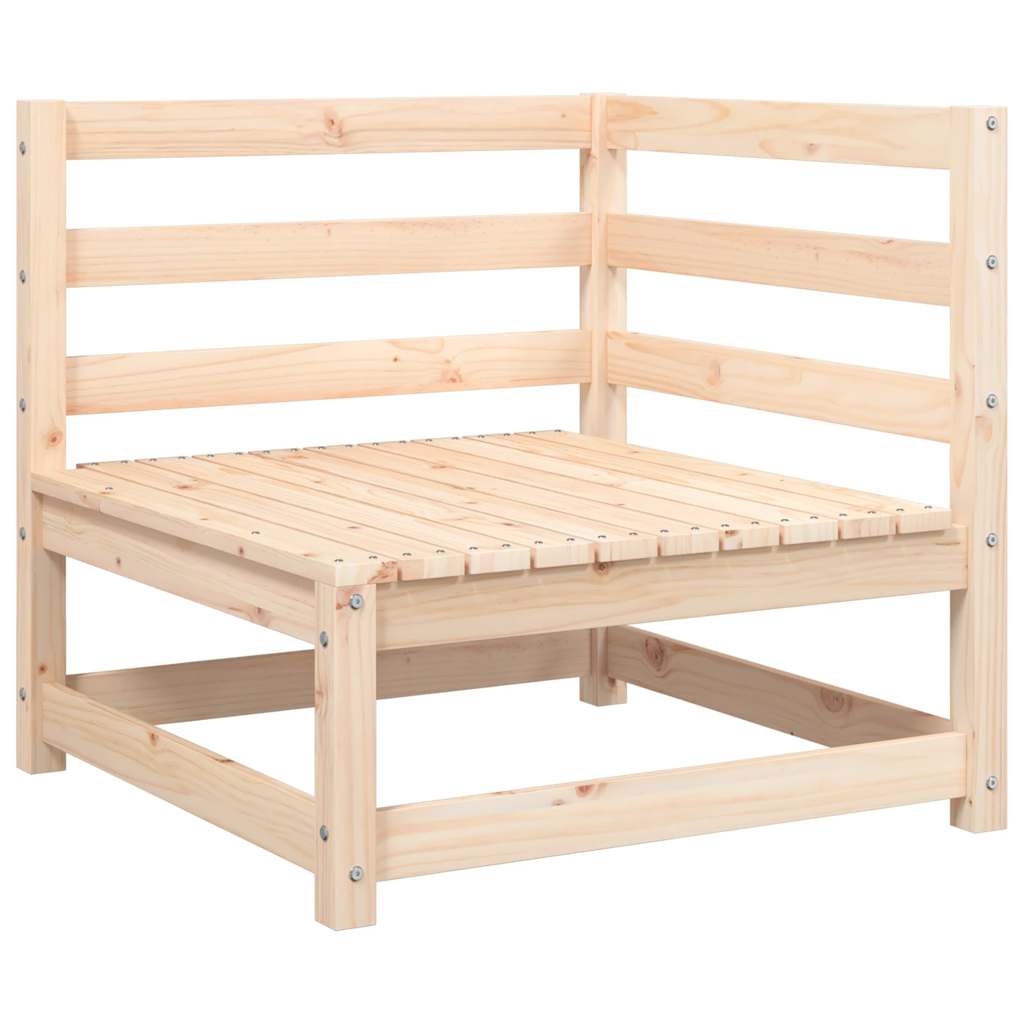 vidaXL Canapé d'angle de jardin avec coussins Bois de pin massif