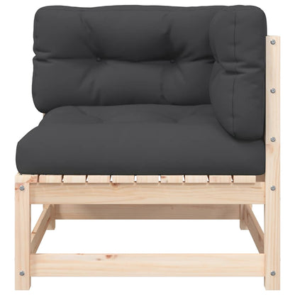 vidaXL Canapé d'angle de jardin avec coussins Bois de pin massif