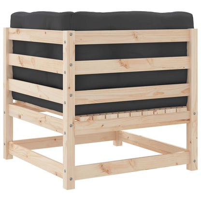 vidaXL Canapé d'angle de jardin avec coussins Bois de pin massif
