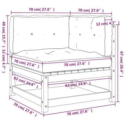 vidaXL Canapé d'angle de jardin avec coussins Bois de pin massif
