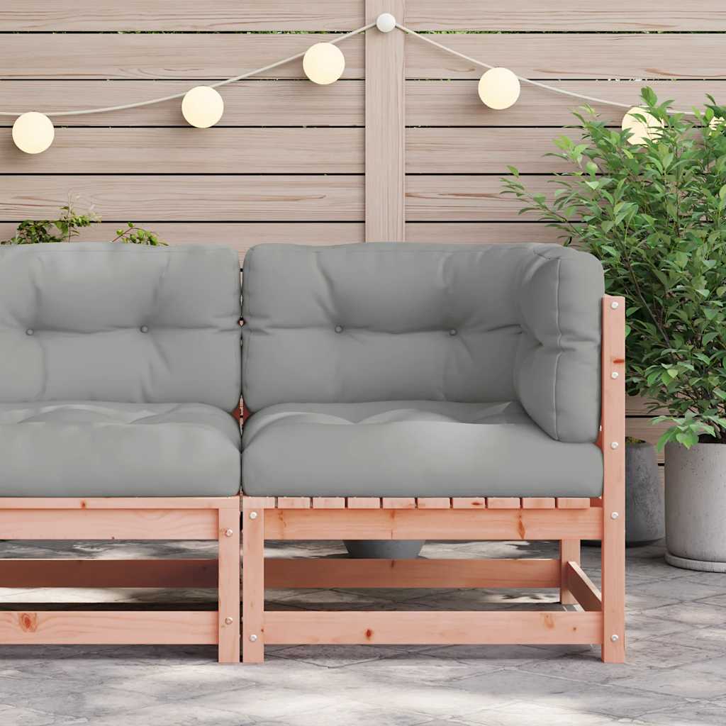 vidaXL Canapé d'angle de jardin avec coussins Bois de douglas massif