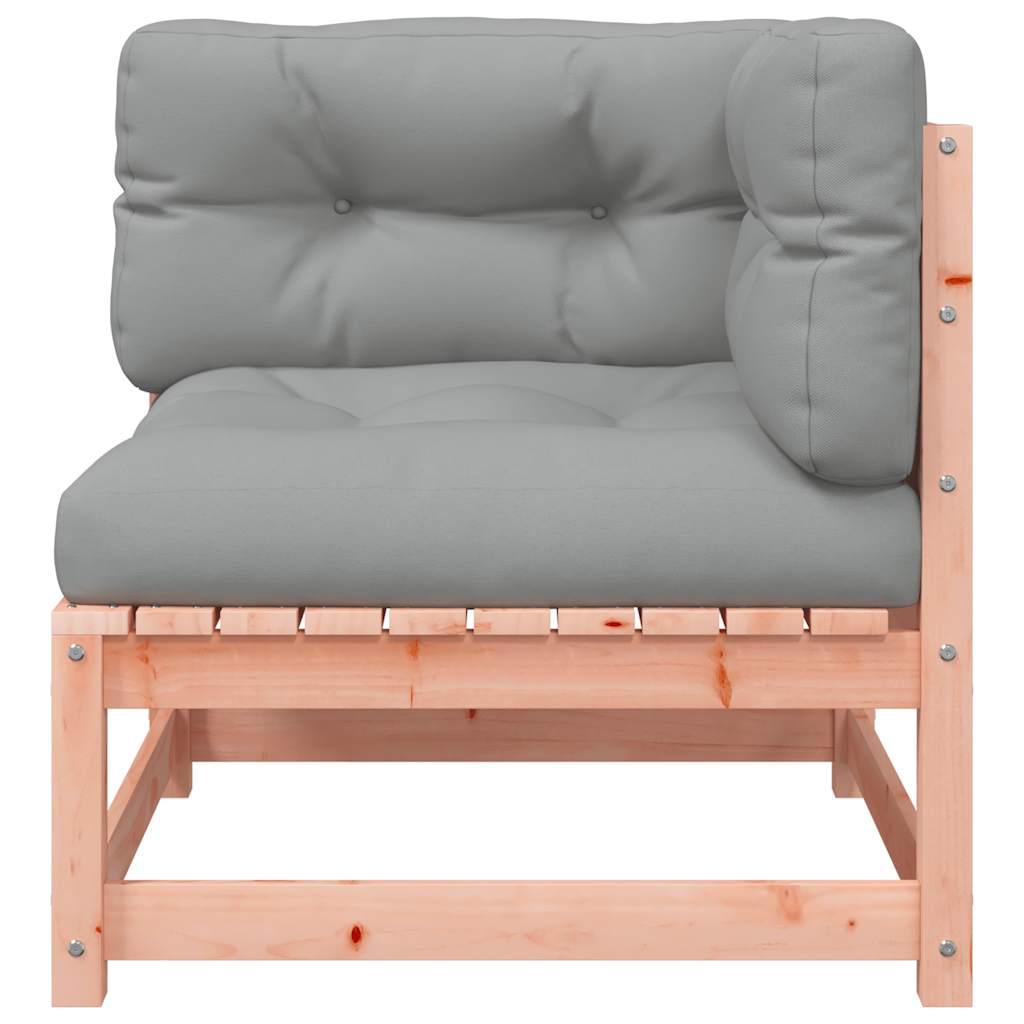 vidaXL Canapé d'angle de jardin avec coussins Bois de douglas massif