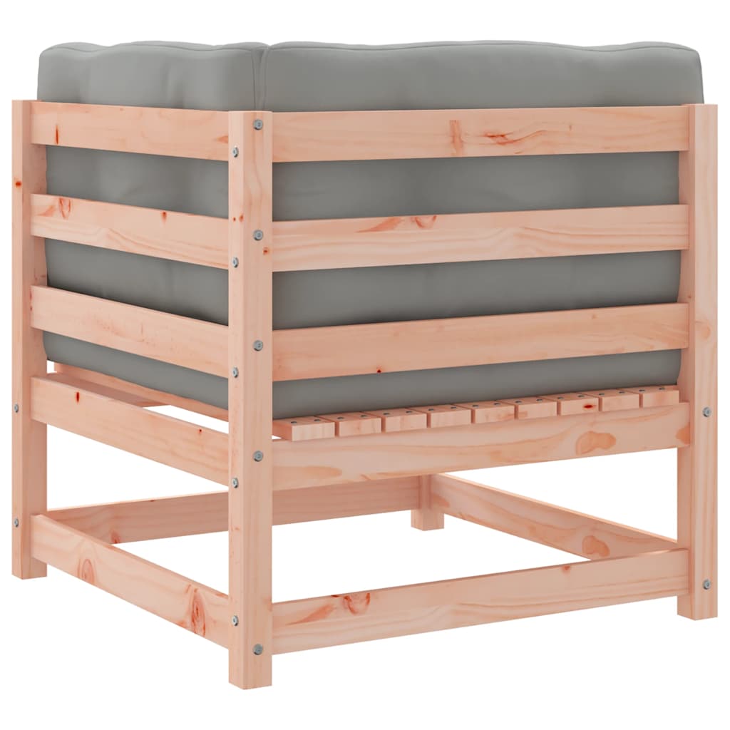 vidaXL Canapé d'angle de jardin avec coussins Bois de douglas massif