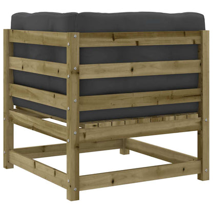 vidaXL Canapé d'angle de jardin avec coussins, bois de pin imprégné